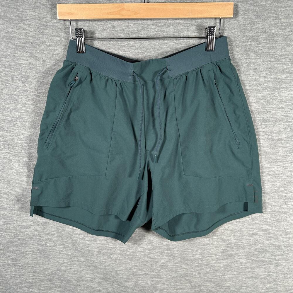 Lululemon License To Train Shorts Men M Green 5” Zip Pocket Stretch Run Training